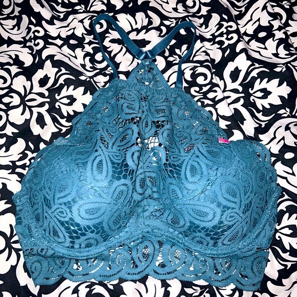 Victoria Secret Push-Up Teal Lacey Bra/Medium Size - Picture 1 of 4
